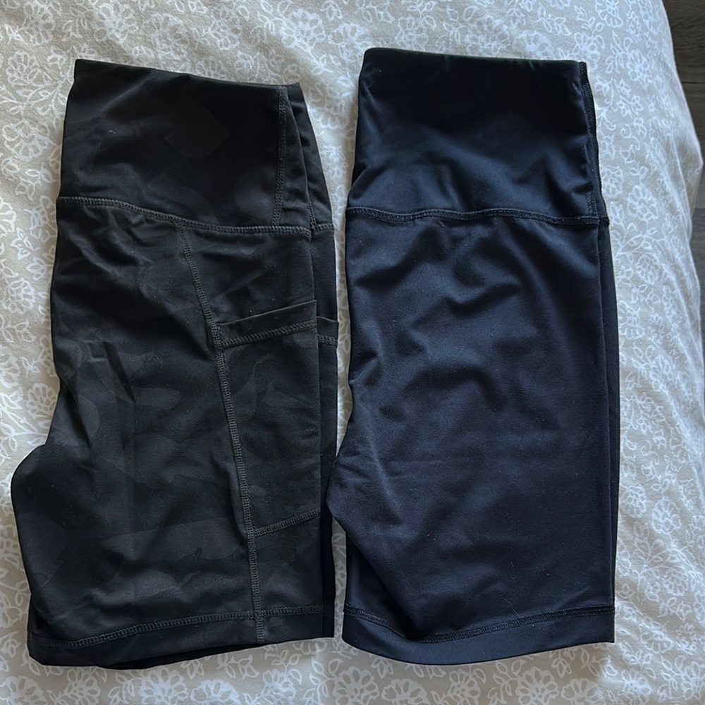 90 Degree By Reflex Black Bike Shorts Set